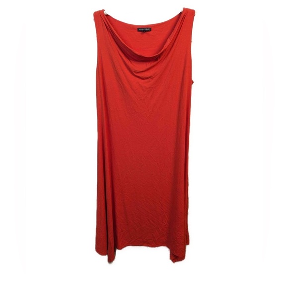 Eileen Fisher Sleeveless Cowl Neck Swing Jersey Orange Dress- Size Medium‎ - Picture 1 of 5